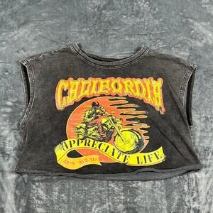 SHEIN Women's California Biker Crop Top Shirt - size large